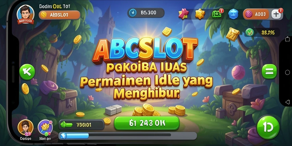 Screenshot gameplay ABCSLOT menampilkan grafis ceria dan mekanisme Idle.