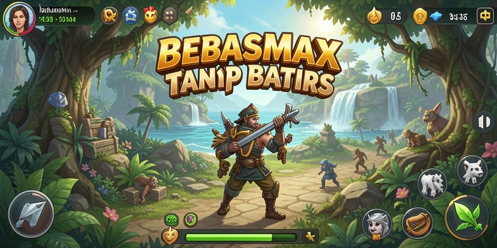 Screenshot BEBASMAX menunjukkan gameplay yang mendebarkan dan pemandangan menakjubkan.