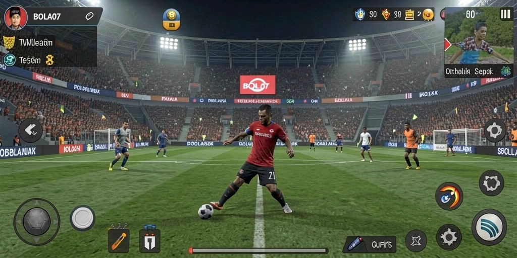Tampilan gameplay seru di BOLA07 dengan grafis menawan.