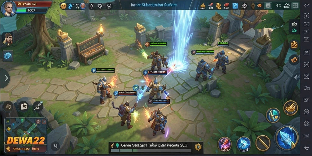 Tampilan gameplay seru dan strategi yang menantang di DEWA22.