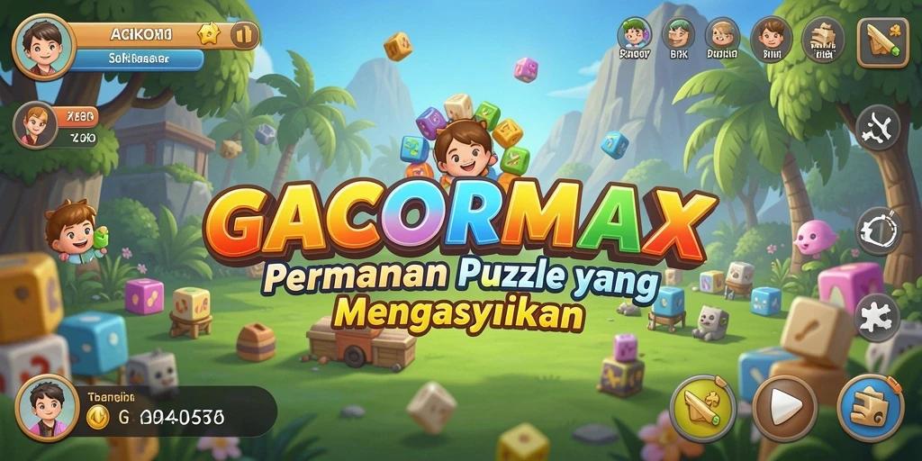 Tampilan gameplay GACORMAX dengan serangkaian puzzle yang menantang.