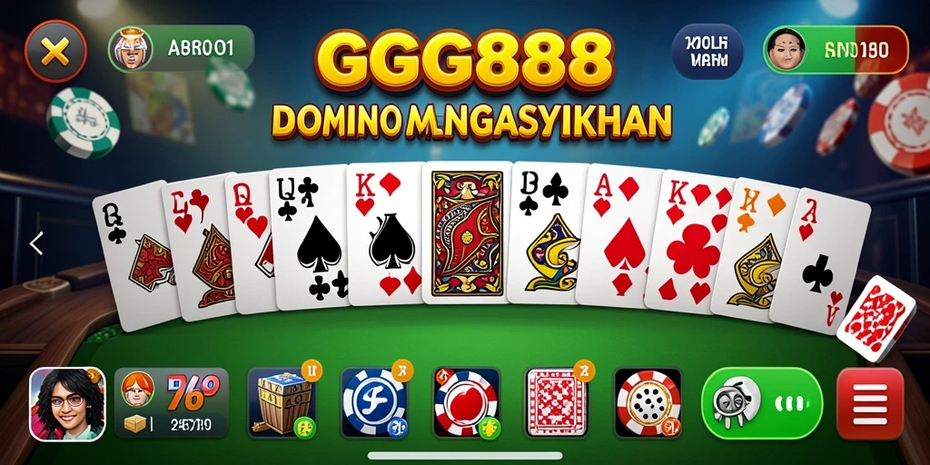 Screenshot GGG888 menampilkan gameplay domino yang seru dan interaktif.