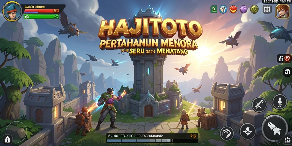 Tangkapan layar gameplay HAJITOTO yang menunjukkan strategi menara yang seru.
