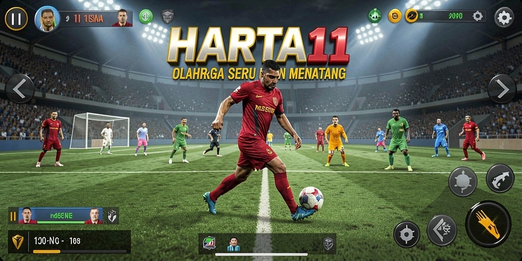 Gameplay HARTA11 yang mendebarkan dan penuh aksi olahraga.