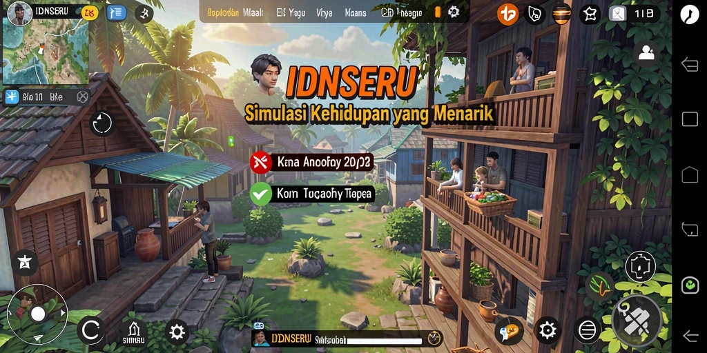 Tampilan gameplay <strong>IDNSERU</strong> yang penuh warna dan menarik.
