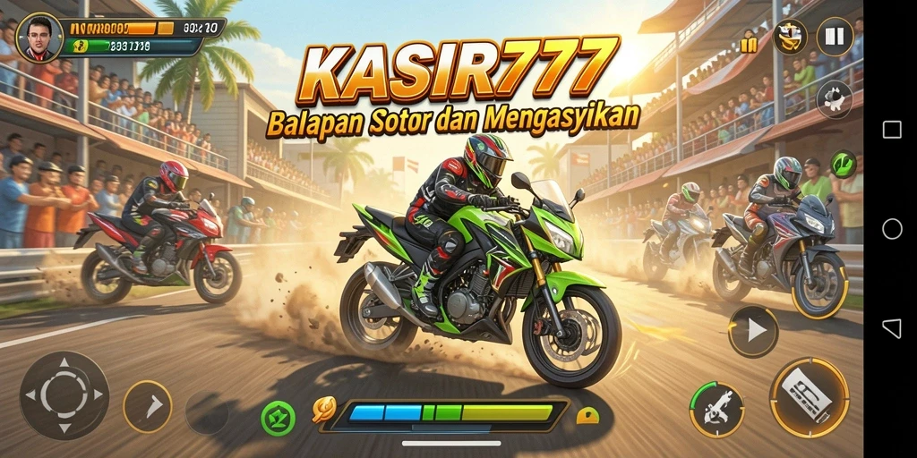 Gameplay KASIR777 dengan balapan motor yang mendebarkan.