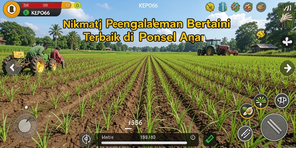Screenshot KEPO66 menampilkan pemandangan ladang yang indah dan tanaman yang subur.