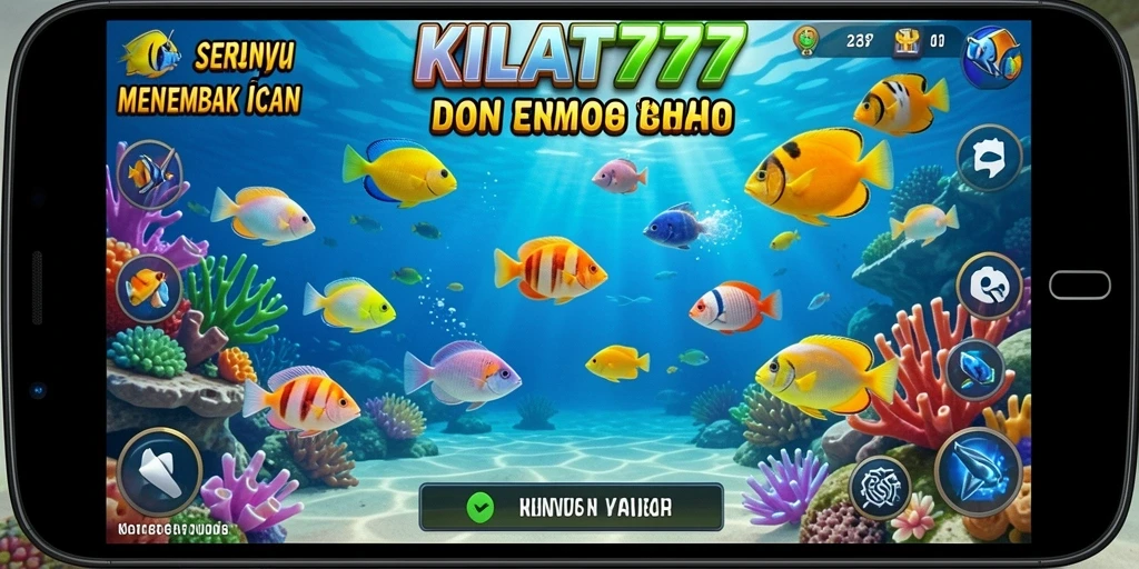 Tampilan utama gameplay KILAT777 menampilkan aksi menembak ikan yang menegangkan.