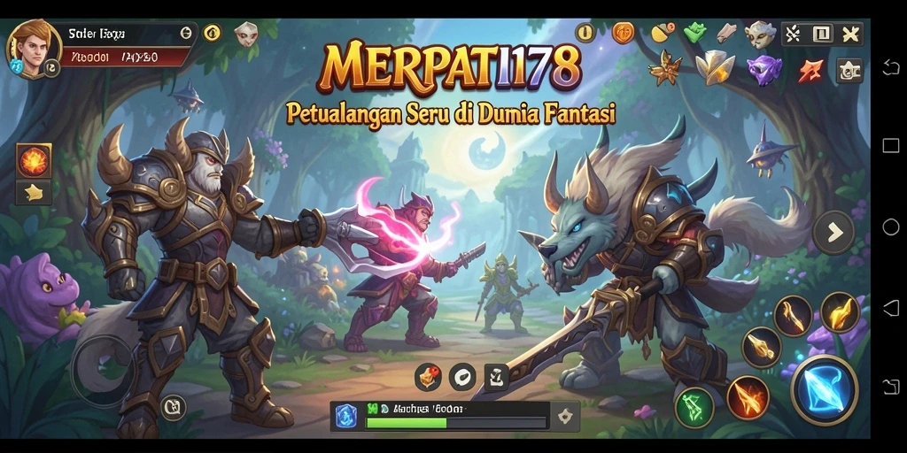 Screenshot gameplay MERPATI178 menampilkan pertempuran seru dan pemandangan indah.