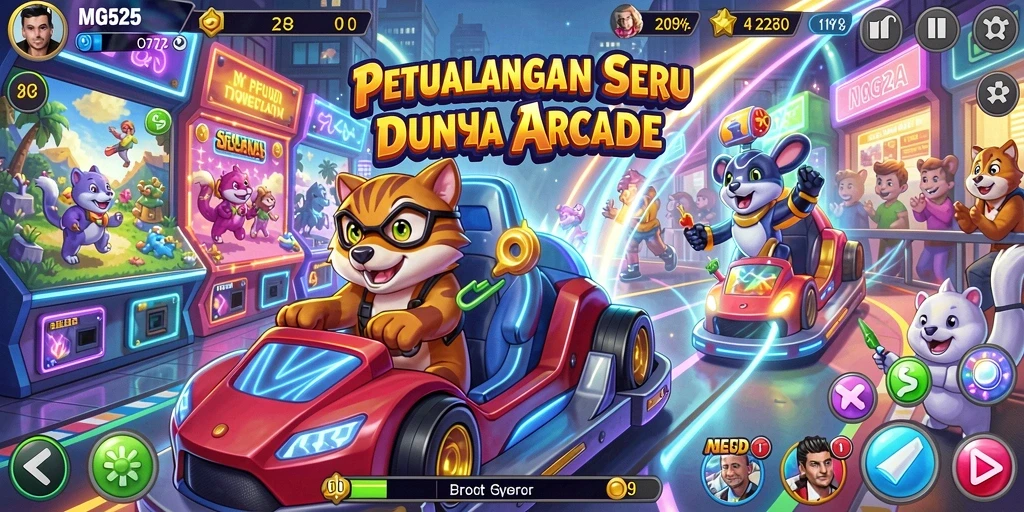 Tangkapan layar MG525 menampilkan aksi menegangkan dalam permainan Arcade.
