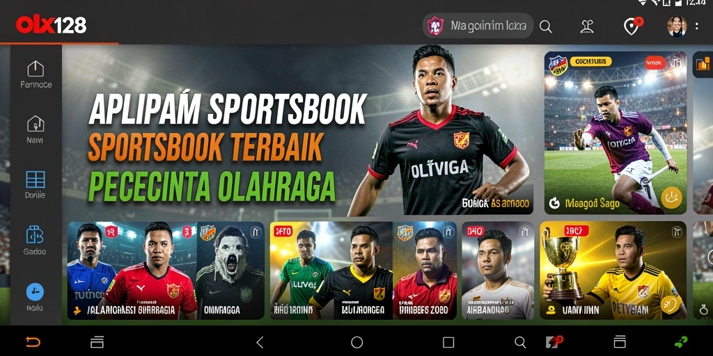 Tampilan utama OLX128 dengan berbagai pilihan taruhan olahraga.