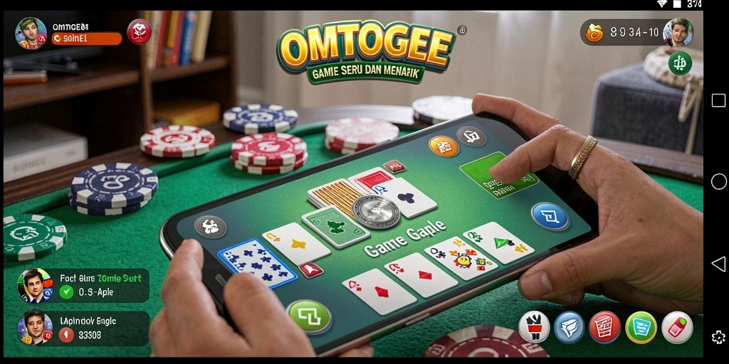 Screenshot gameplay OMTOGEL menampilkan suasana permainan Gaple yang seru.