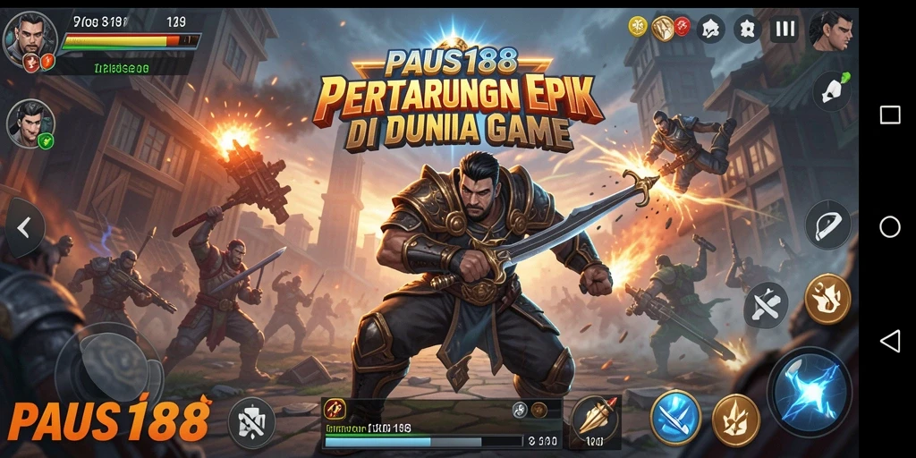 Screenshot PAUS188 menampilkan duel pertarungan yang mendebarkan.