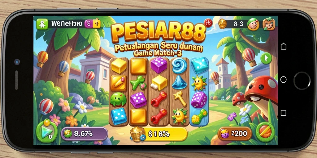 Screenshot gameplay <strong>PESIAR88</strong> yang menunjukkan aksi mencocokkan benda berwarna.