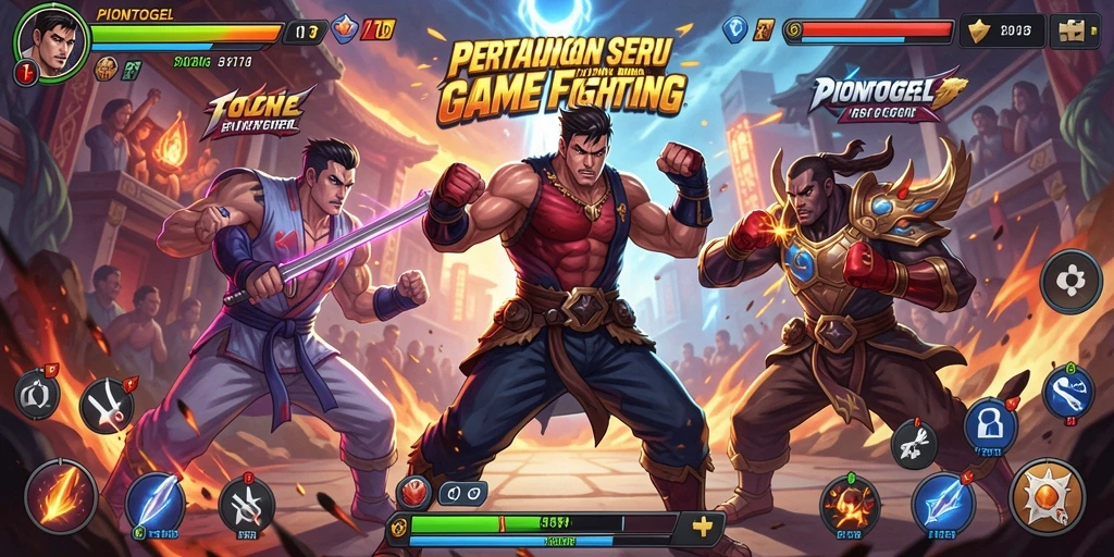 Tampilan pertarungan seru dari PIONTOGEL dengan karakter yang menantang.