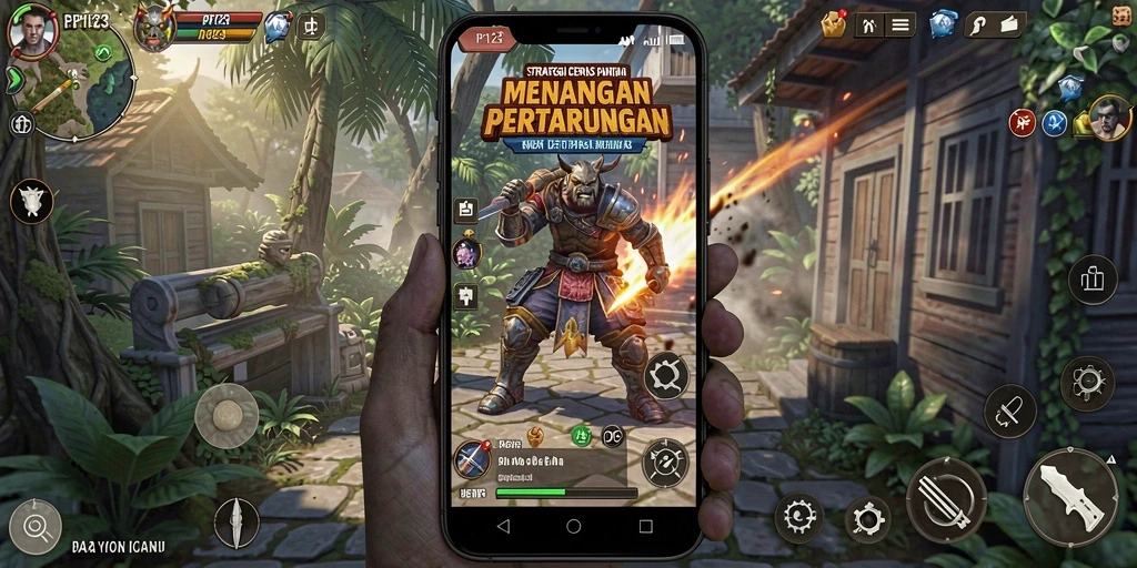 Screenshot utama PP123 menampilkan gameplay yang intens dan strategis.