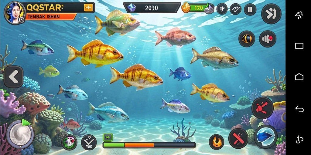 Screenshot menarik dari gameplay Tembak Ikan QQSTAR.