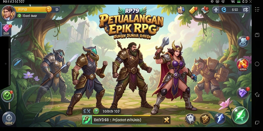 Gameplay RP79 menampilkan aksi seru dalam dunia RPG yang luas.