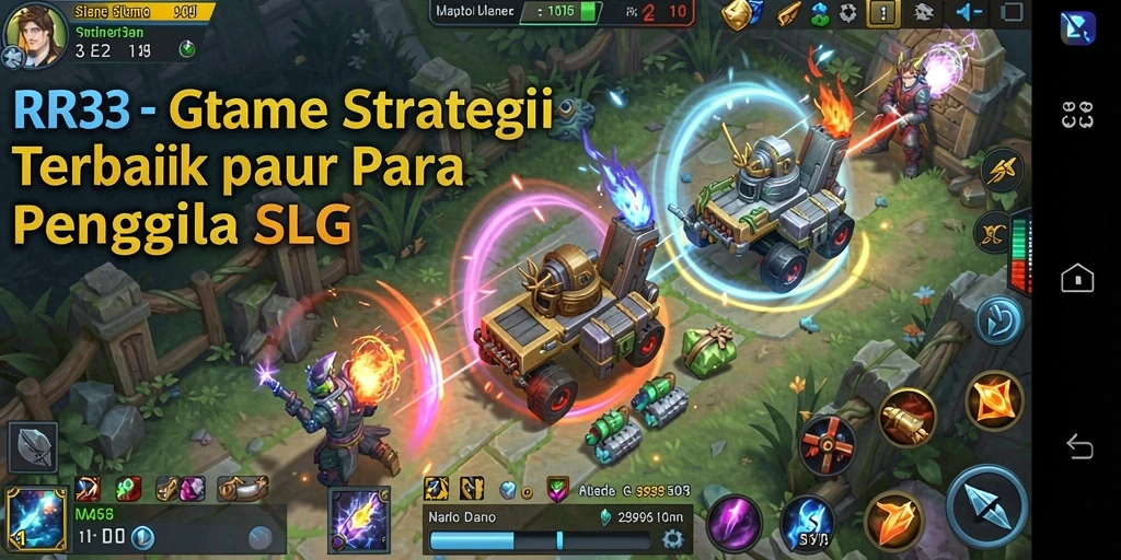 Screenshot dari gameplay yang menunjukkan pertarungan strategi di RR33.
