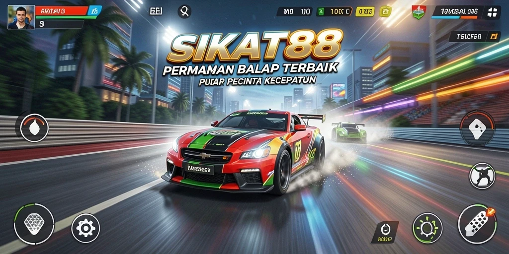 Tampilan gameplay balap seru yang menegangkan di SIKAT88.