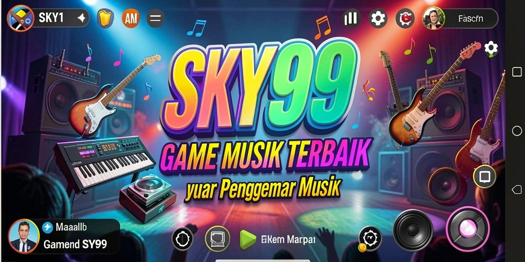 Tampilan gameplay SKY99 yang menarik dengan berbagai fitur musik.