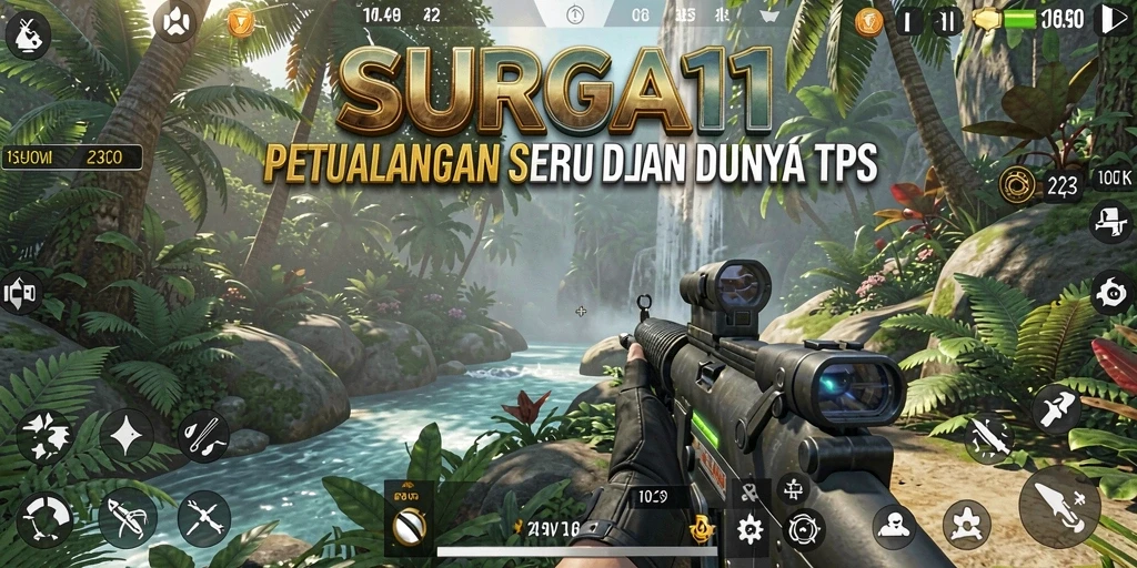 Tampilan screenshot SURGA11 menunjukkan aksi seru dalam permainan TPS.