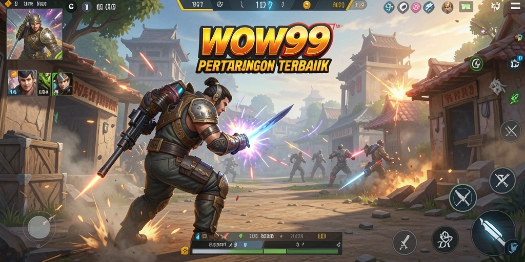 Tangkapan layar menunjukkan pemain dalam aksi intens di arena Battle Royale.