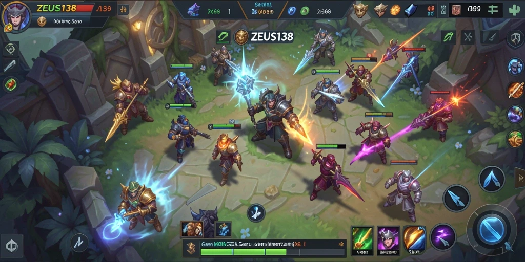 Tangkapan layar gameplay mendebarkan dari ZEUS138 yang menunjukkan pertarungan intens.